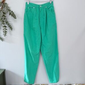 Justin Allen Pants Softboy Mint Green High Waisted Pleated Tapered Leg 9 10